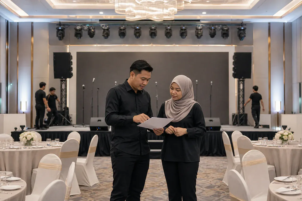 Profesional acara Melayu Malaysia menyediakan Pustaka AV mengikut format acara