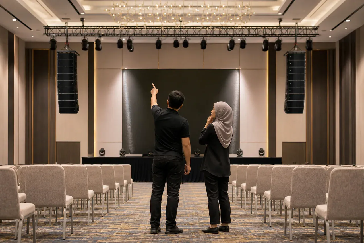 Profesional acara Melayu Malaysia menyediakan Panduan sewaan pembesar suara line array