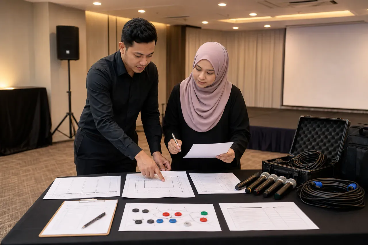 Profesional acara Melayu Malaysia menyediakan Sumber perancangan AV acara