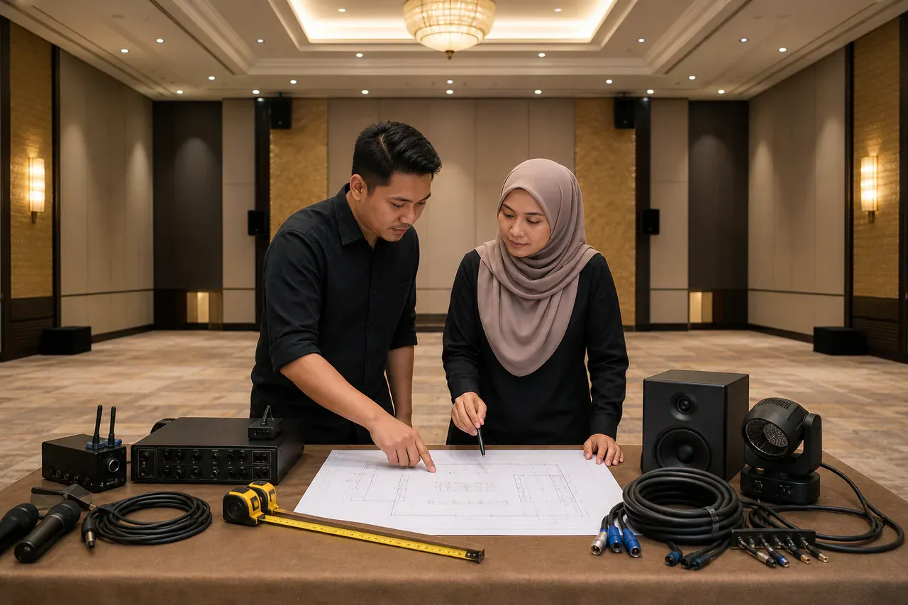 Profesional acara Melayu Malaysia menyediakan Alat perancangan AV acara